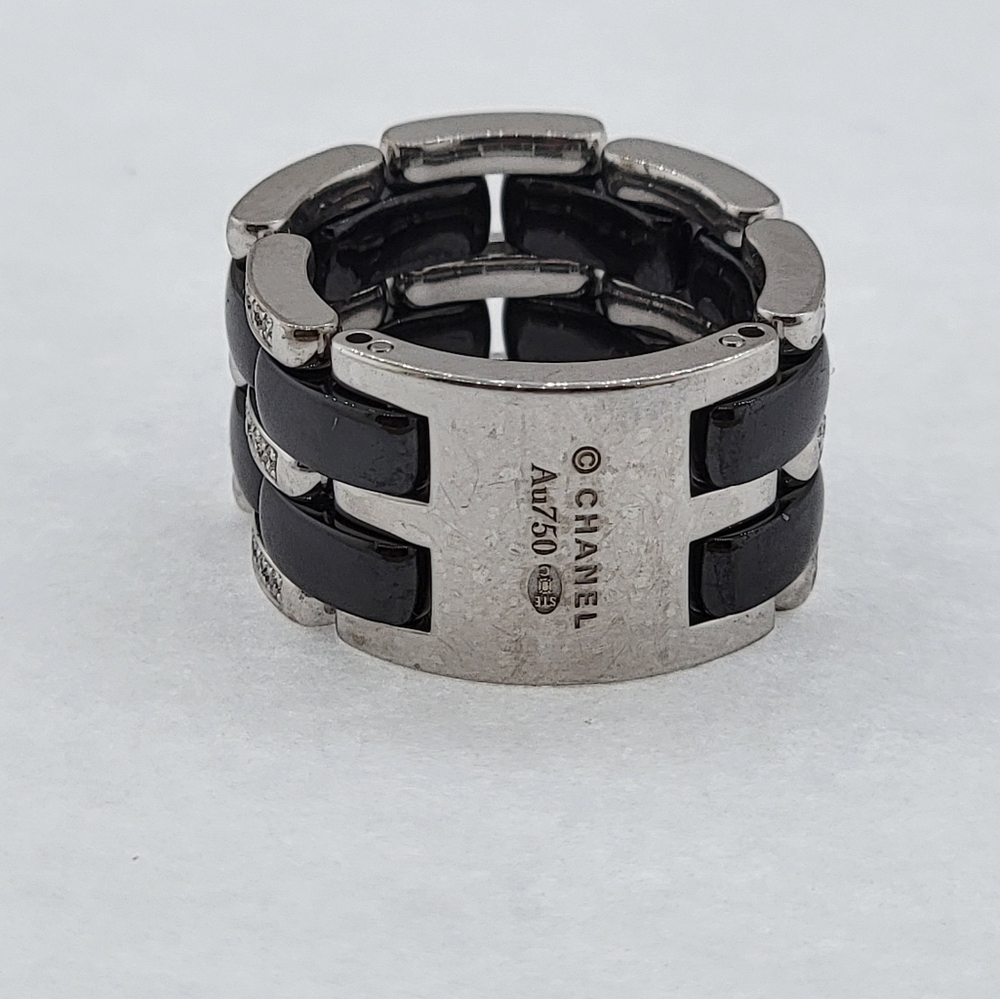 Chanel Ultra Diamond Black Ceramic 18k White Gold Size 7.75 - Picture 4 of 4